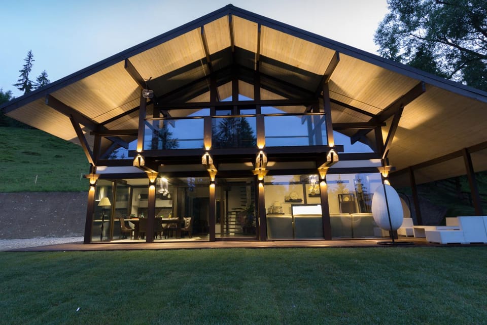 Facade/entrance, Summer, On site, Sunset