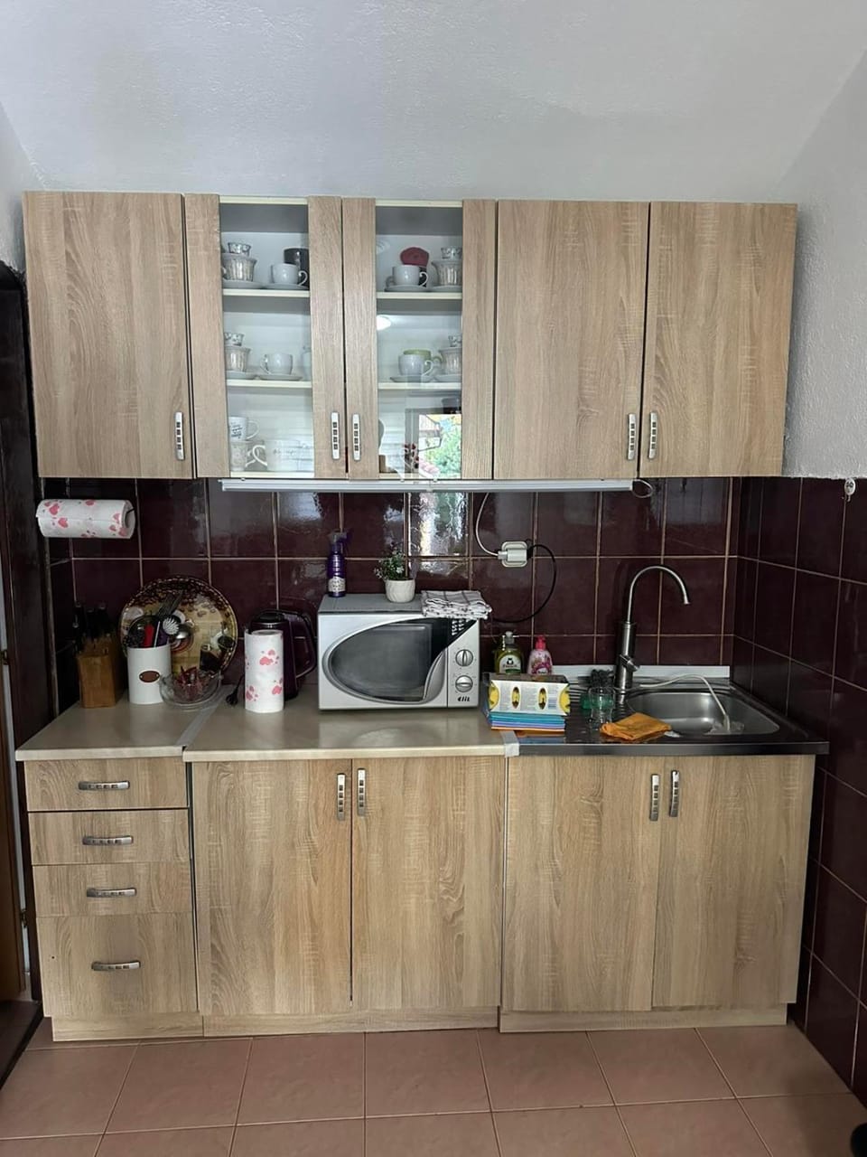 Kitchen or kitchenette, furniture, microwave, kitchen, kitchen