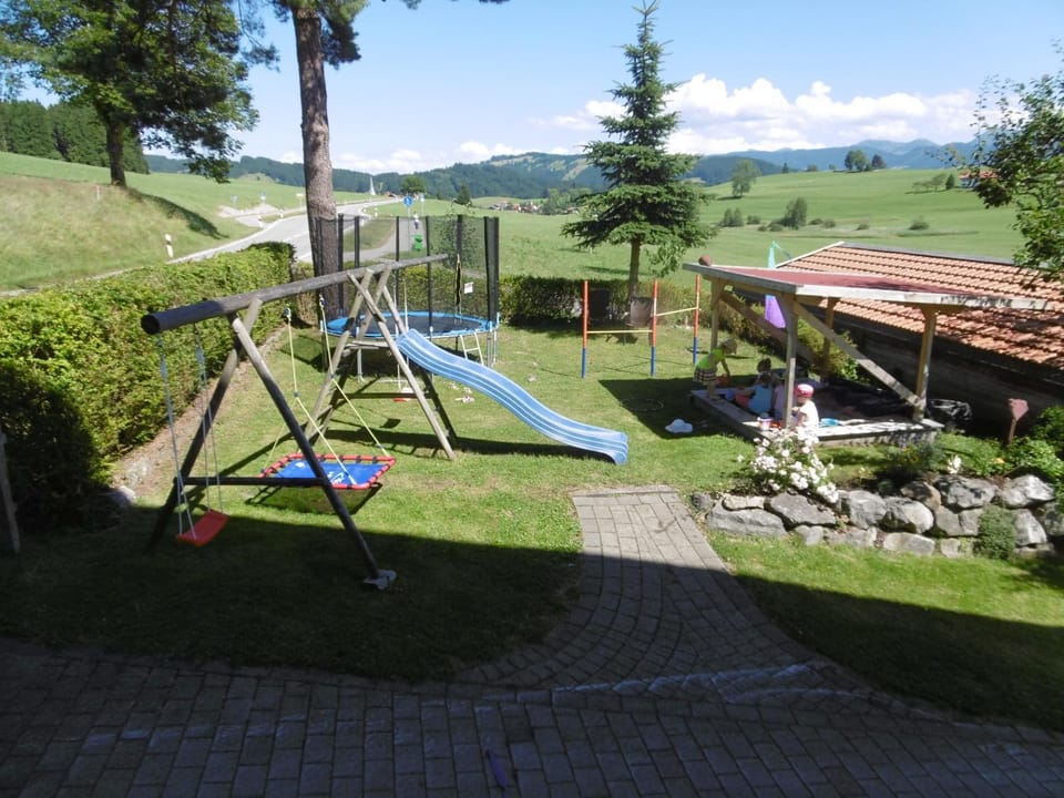 Natural landscape, Children play ground, Garden, Mountain view