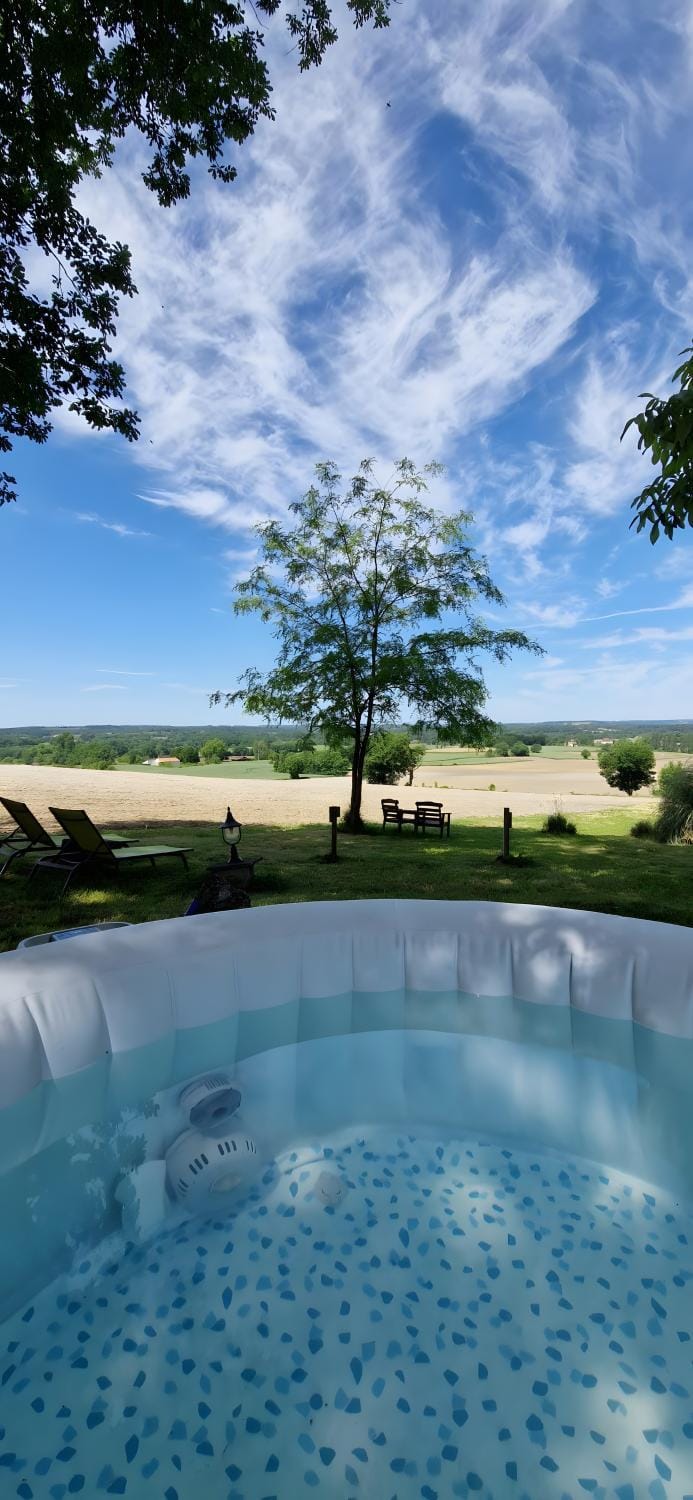 Property building, Living room, Swimming pool