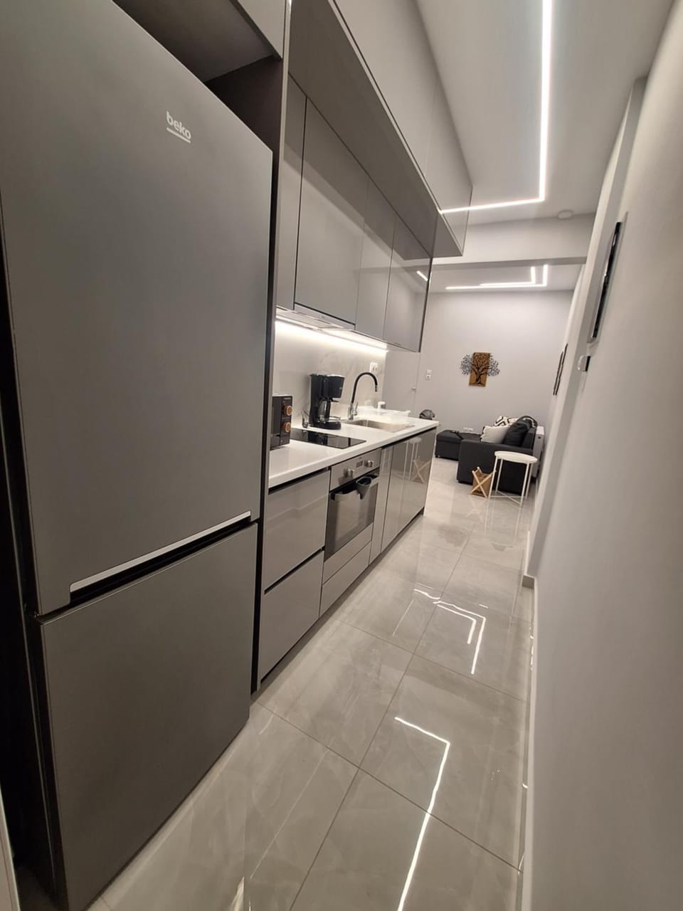 Kitchen or kitchenette, oven, stove