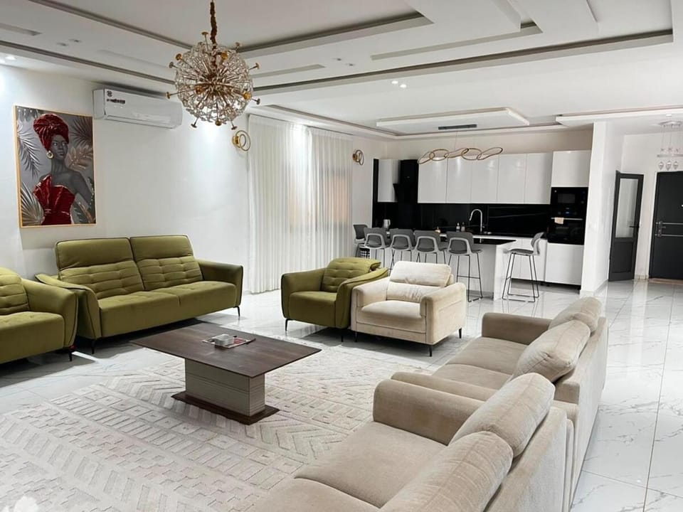 Living room, kitchen