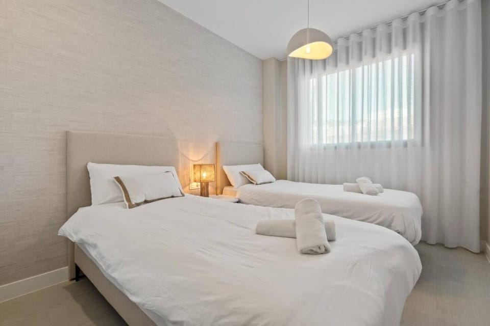 Bed, Bedroom, heating, towels, wardrobe, air conditioner