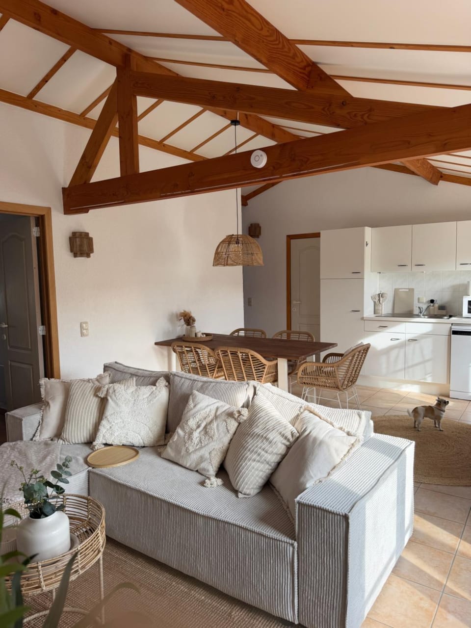 Kitchen or kitchenette, Living room, Dining area