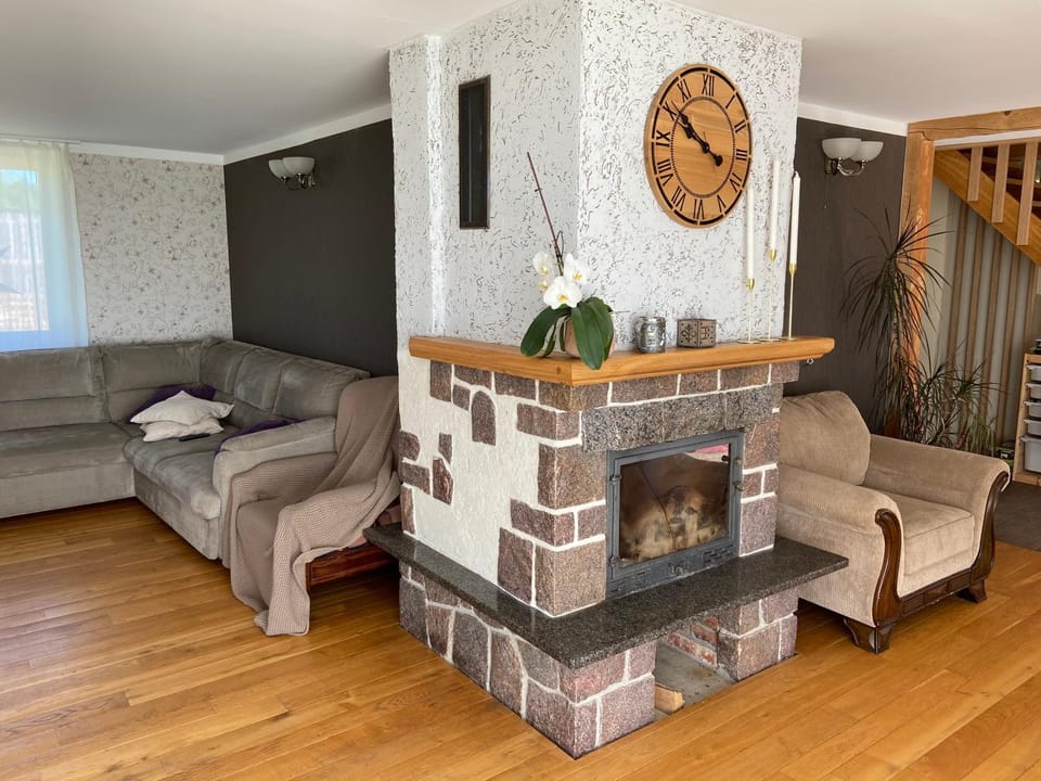 Living room, fireplace