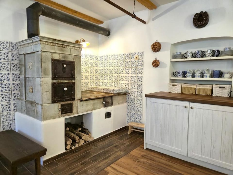Kitchen or kitchenette, Living room, fireplace