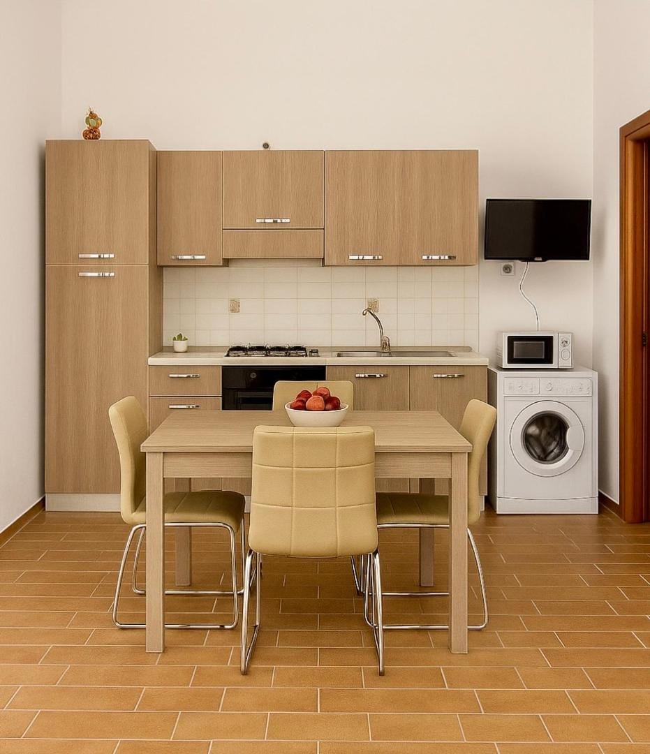 Kitchen or kitchenette, Living room, Dining area, oven, stove, washing machine