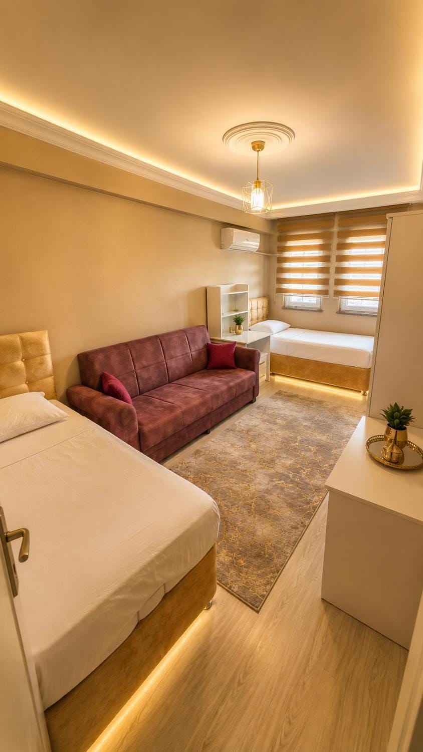 Bed, Living room, Photo of the whole room, Seating area, Bedroom, bunk bed, locker
