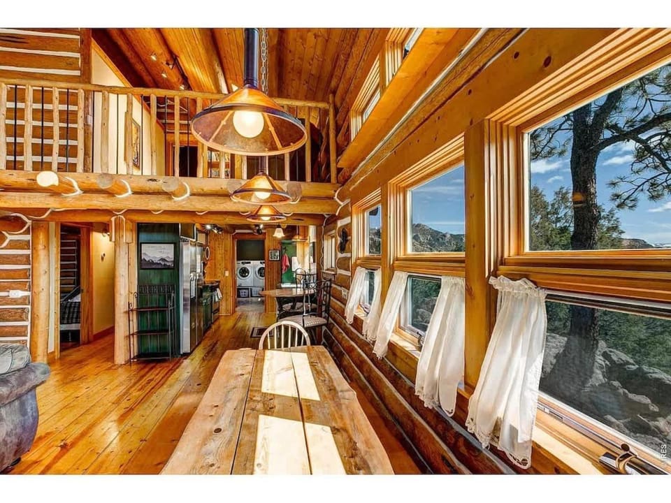 Range View on the Rocks Log Home 360 Mtn Views House in Estes Park