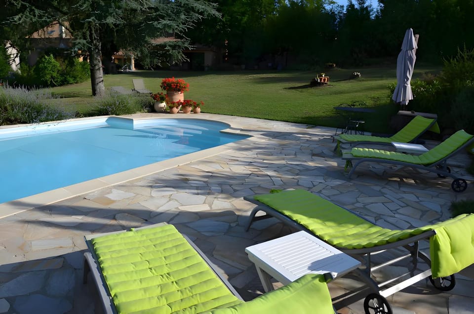 Property building, Living room, Swimming pool