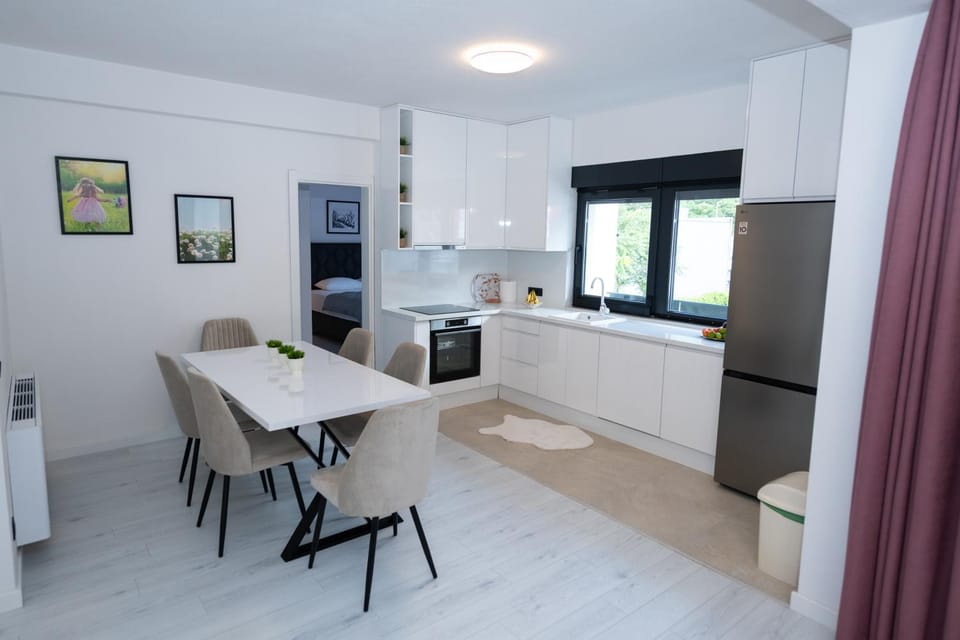 Kitchen or kitchenette, Seating area, Dining area, dishwasher, oven, stove
