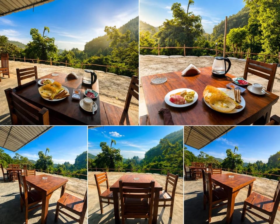 Food and drinks, Dining area, Food, Mountain view, Breakfast, Continental breakfast