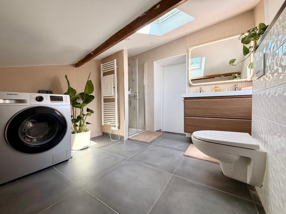 Toilet, Bathroom, washing machine