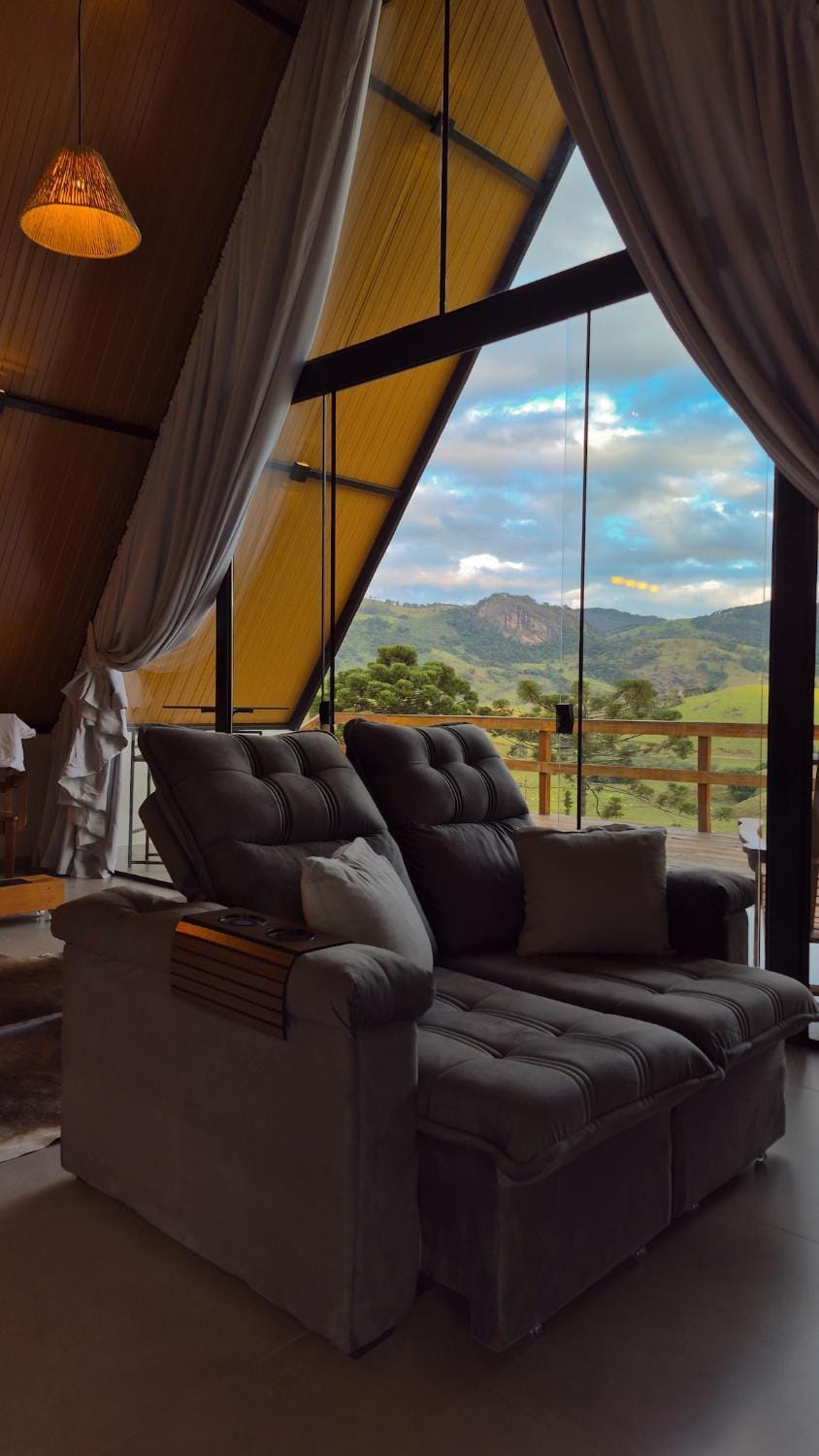 Natural landscape, Living room, Seating area, Mountain view
