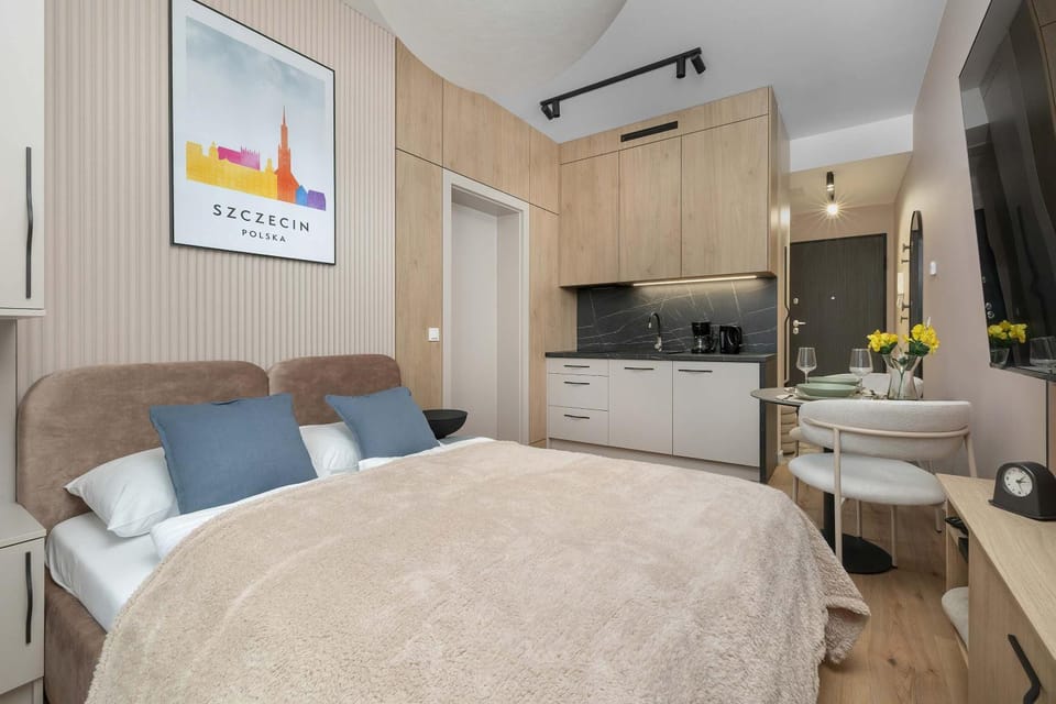 Bed, TV and multimedia, Kitchen or kitchenette, Living room, Photo of the whole room, Seating area, Dining area, Bedroom, stove