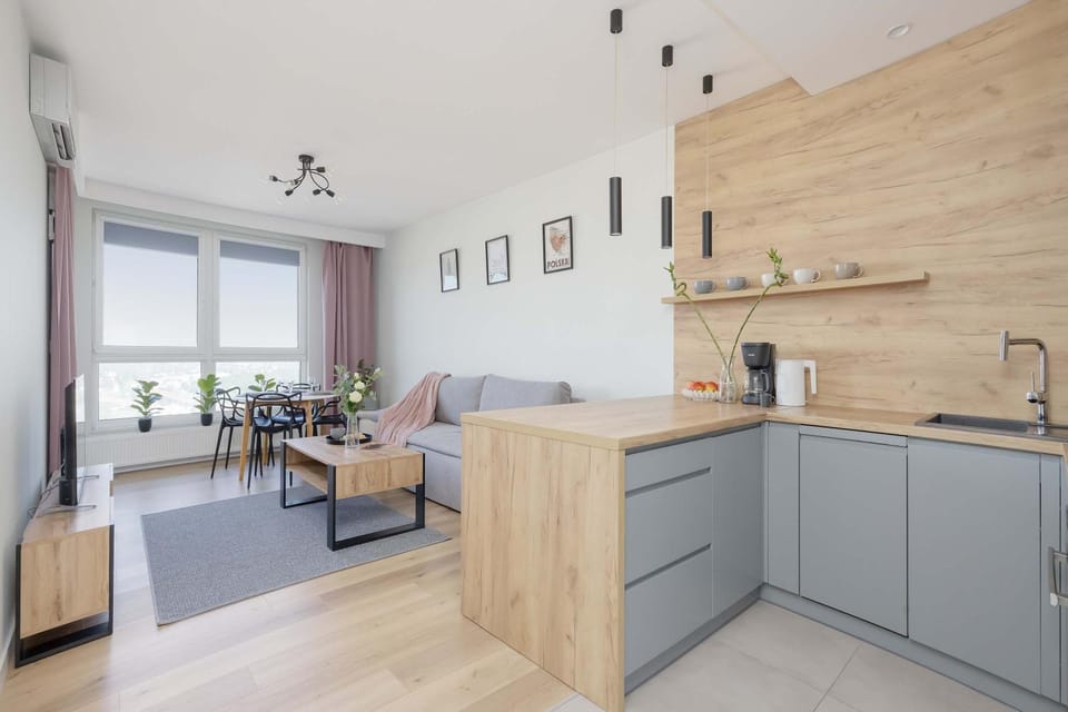 Kitchen or kitchenette, Living room, Seating area, stove