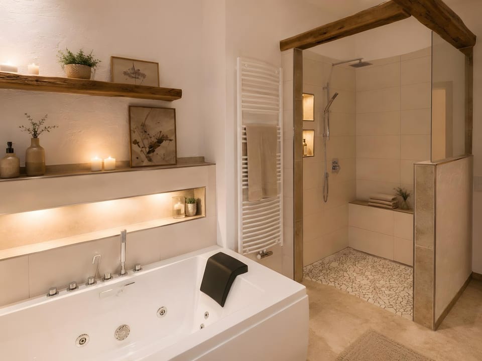 Bathroom, Living room