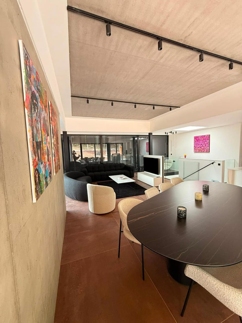 Living room, Seating area, Dining area