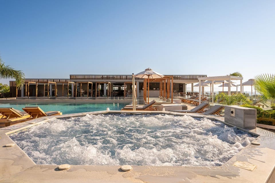 Property building, Living room, Swimming pool