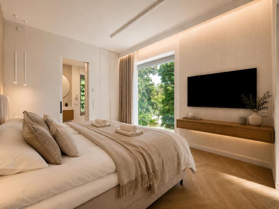 Bed, TV and multimedia, Photo of the whole room, Bedroom