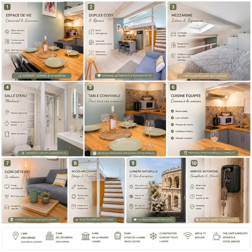 Le Must - Arène & Palais H2 - Air-Conditioned - Quiet Apartment in Nimes