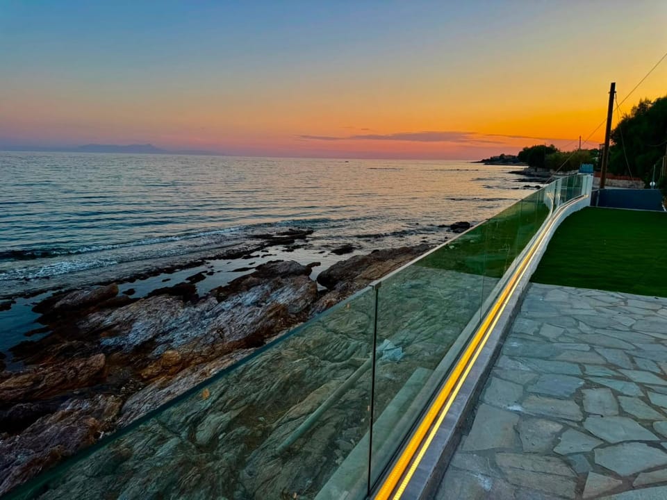 Aegean Horizon Seafront Luxury Villa Plomari Garden Level Villa in Decentralized Administration of the Aegean