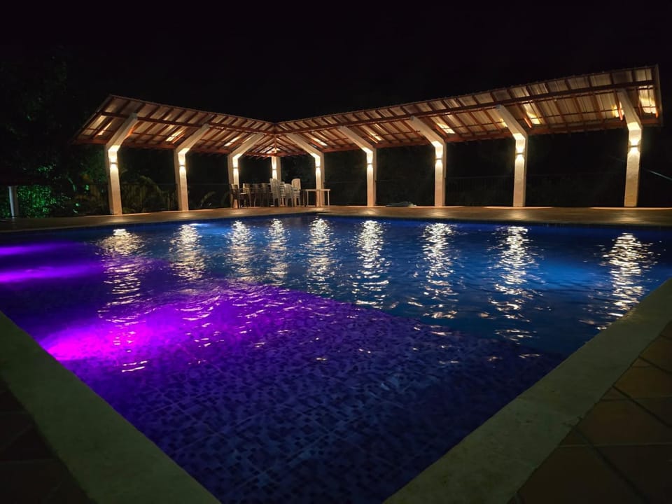 Night, Pool view, Swimming pool