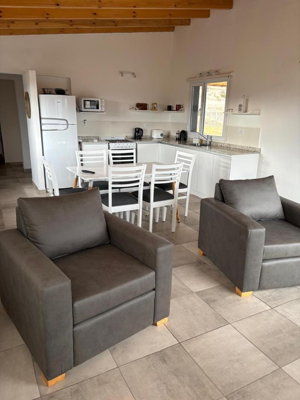 Kitchen or kitchenette, Living room, Dining area
