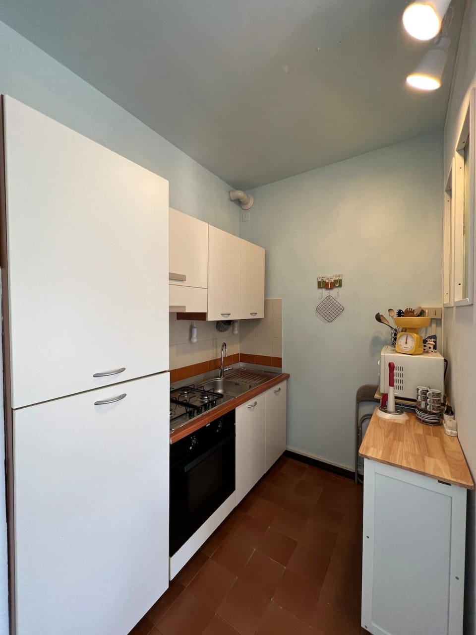Kitchen or kitchenette, dishwasher, oven, stove