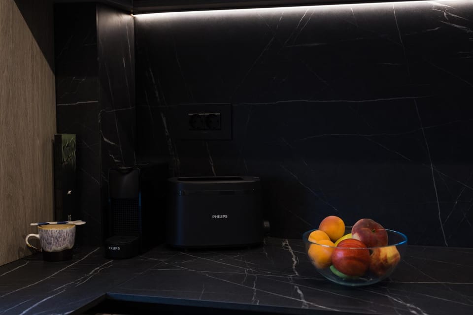 Kitchen or kitchenette, toaster
