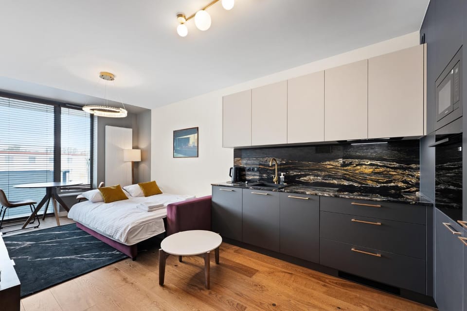 Bed, Kitchen or kitchenette, Living room, Photo of the whole room, Seating area, Dining area, Bedroom, stove