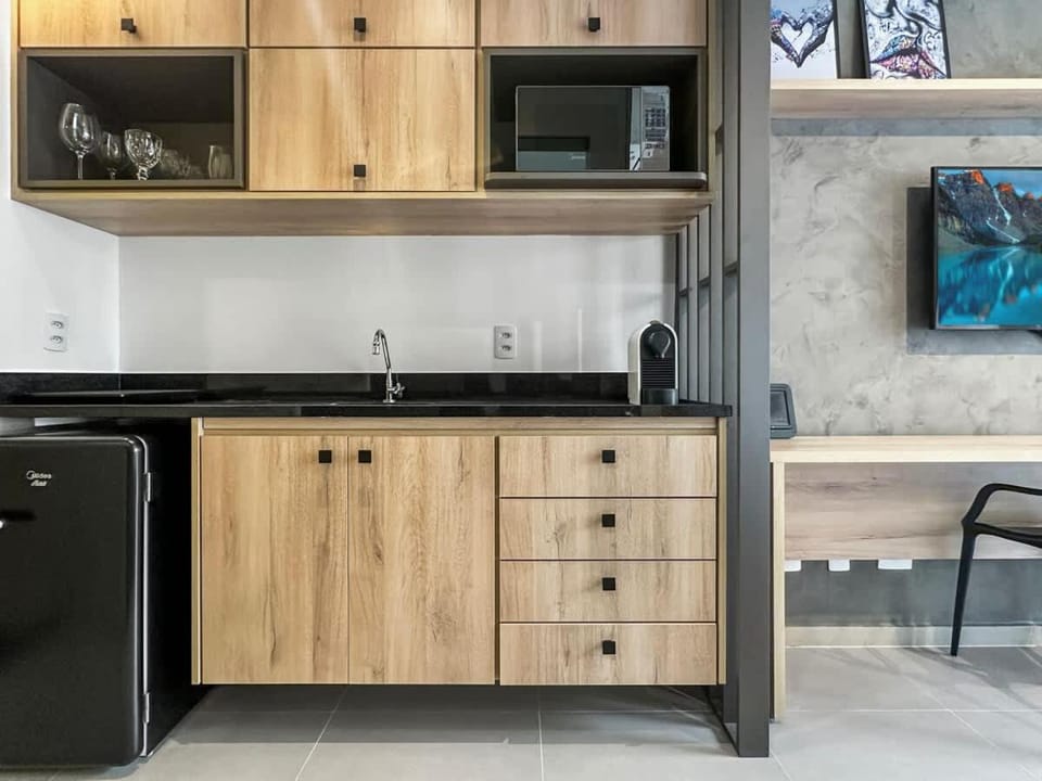 Studio - Cozinha - Moderno - Coworking - Varanda Apartment in Sao Paulo City