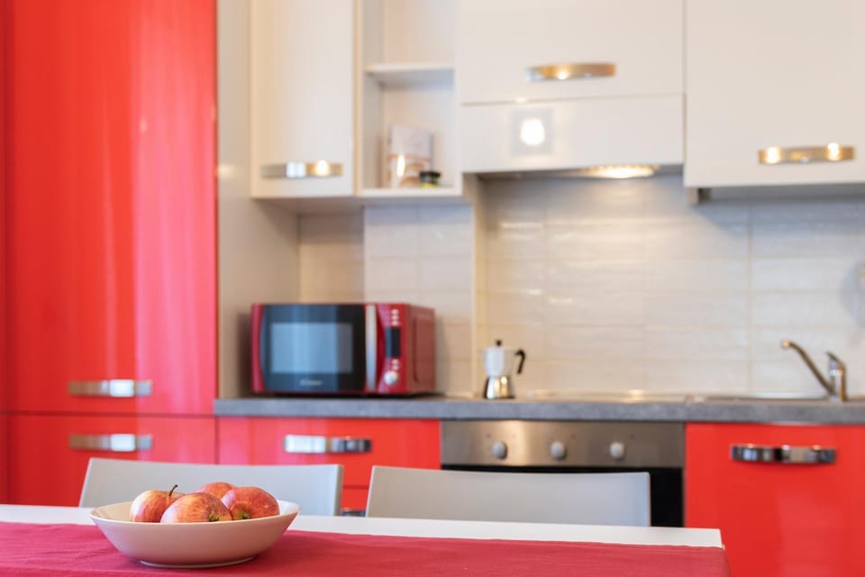 Kitchen or kitchenette, stove, toaster