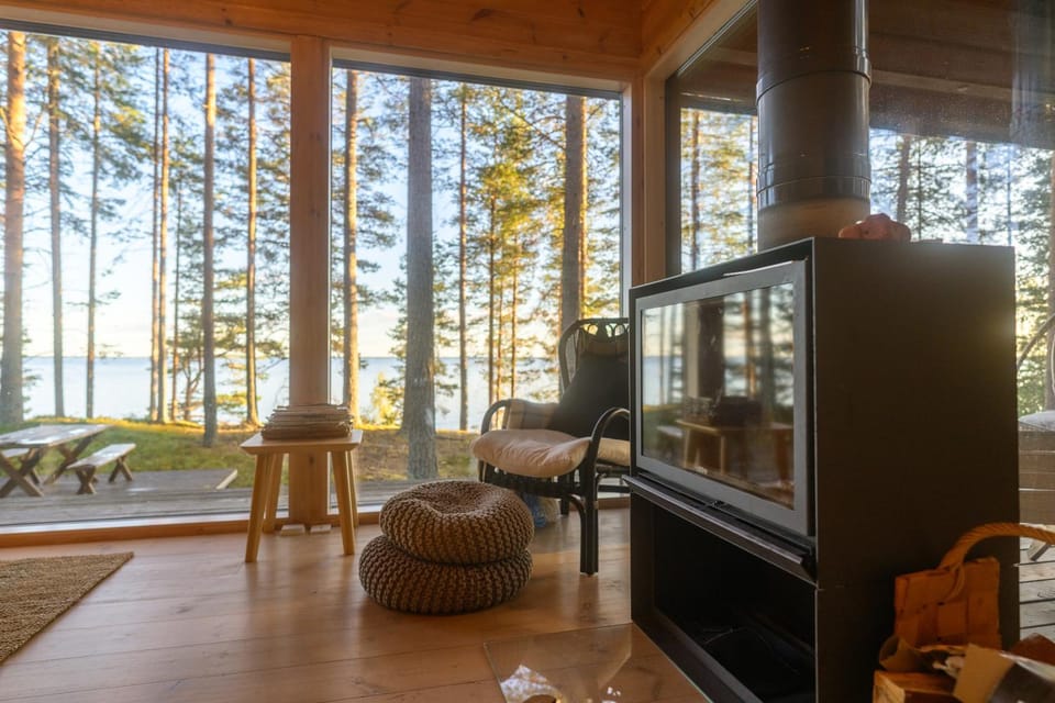 Natural landscape, Living room, Seating area, fireplace