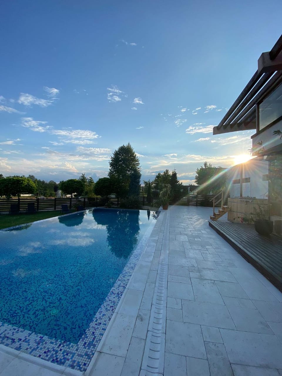 Swimming pool, Sunset