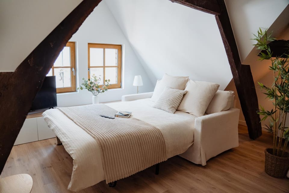 Bed, TV and multimedia, Living room, Seating area