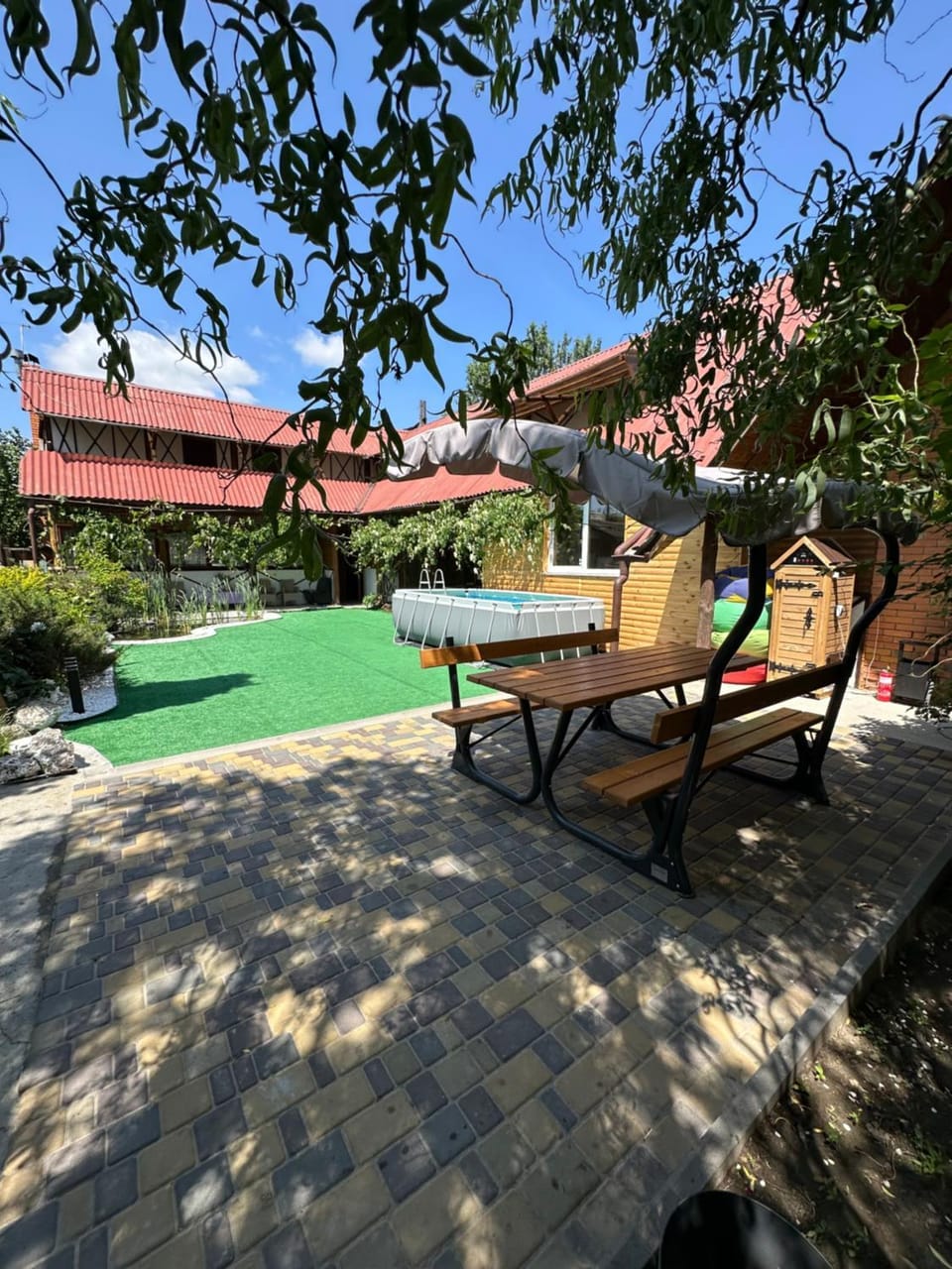 Property building, Day, Seating area, Pool view, Swimming pool, Inner courtyard view