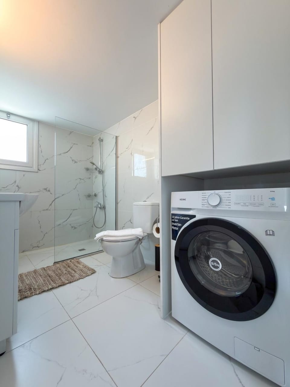 Bathroom, washing machine, dryer