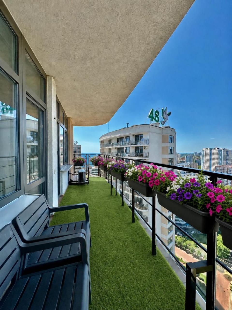 Property building, Patio, Day, View (from property/room), Balcony/Terrace, Garden view