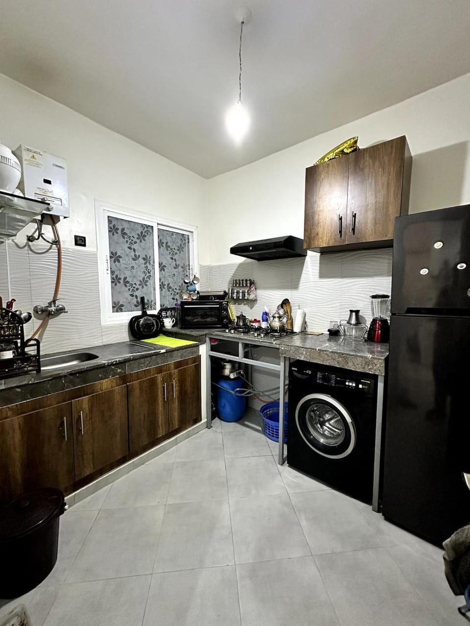 Kitchen or kitchenette, oven, stove, toaster