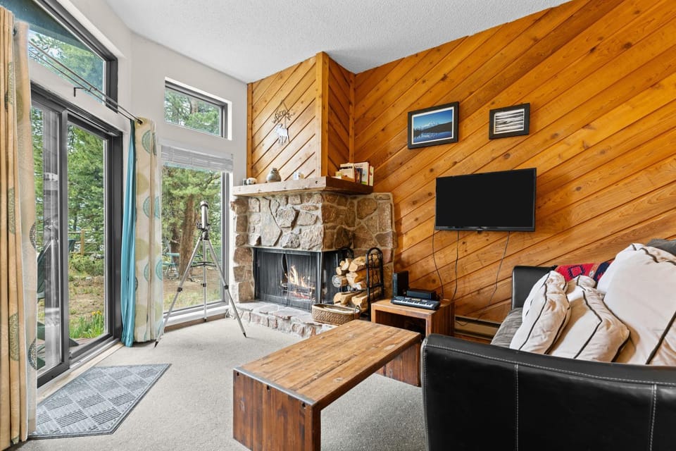 Day, Natural landscape, TV and multimedia, Living room, fireplace, furniture