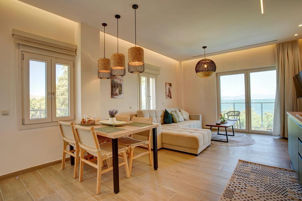 Living room, Seating area, Dining area, Sea view