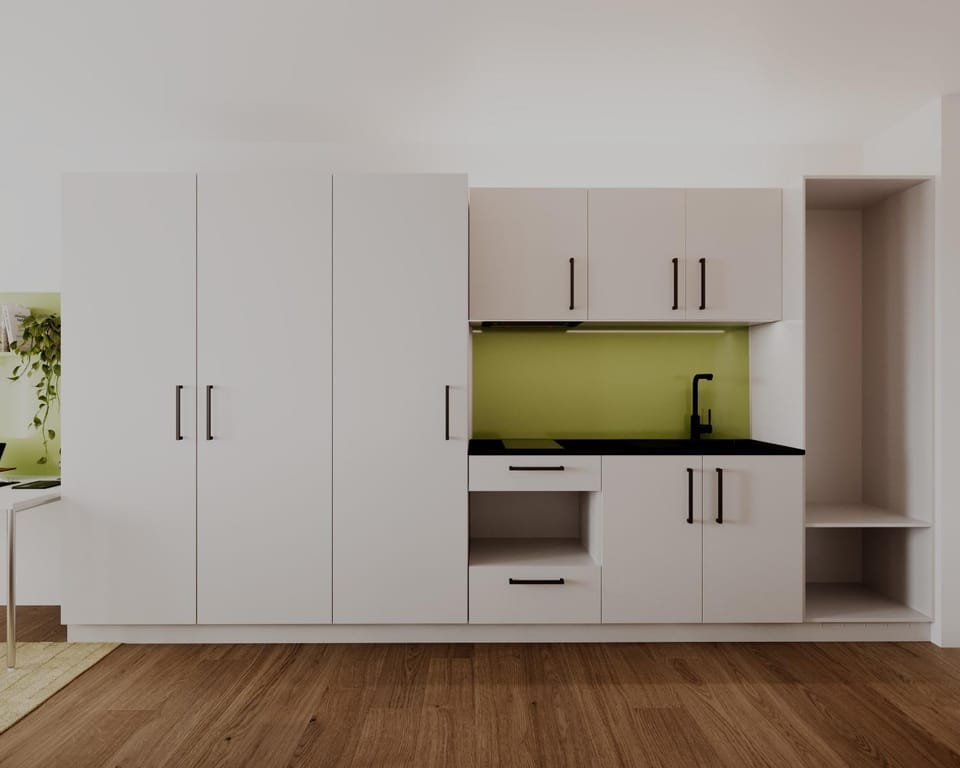 Kitchen or kitchenette, Living room