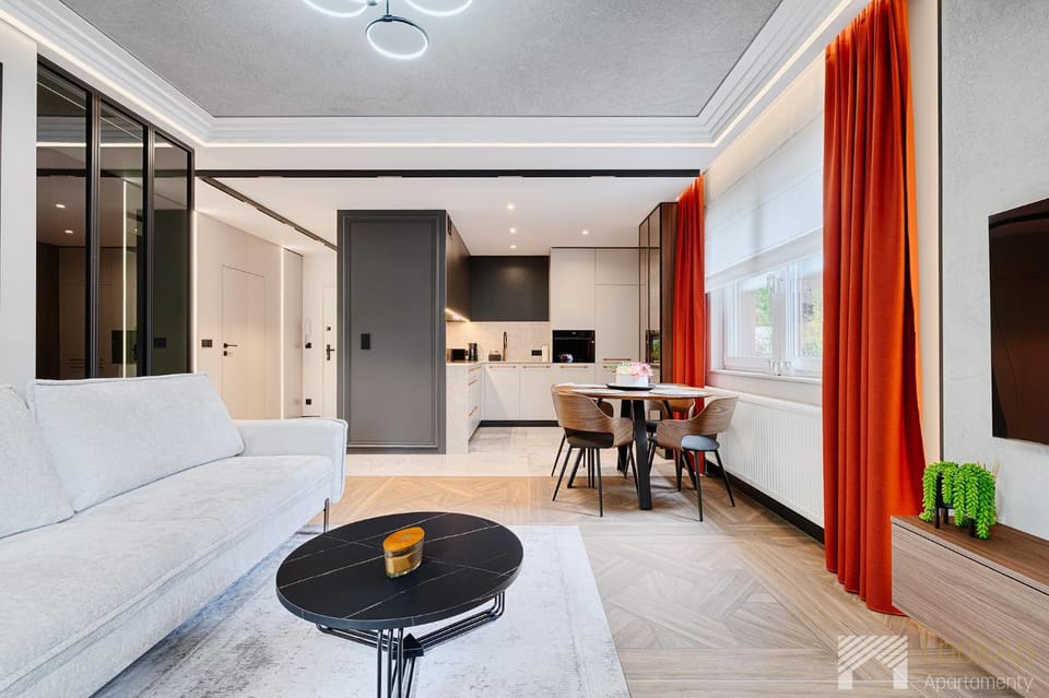 Kitchen or kitchenette, Living room, Dining area, stove
