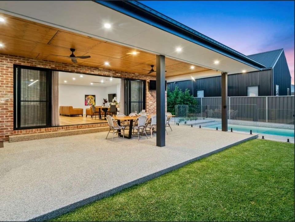 Patio, Seating area, Pool view, Swimming pool