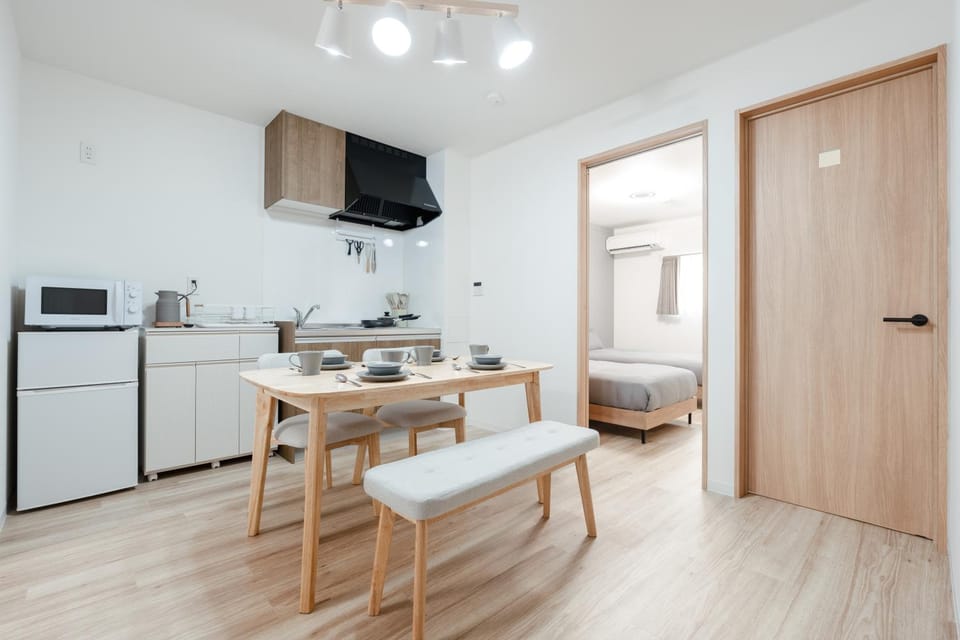Kitchen or kitchenette, Living room, Dining area