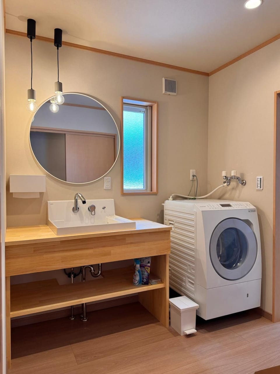 Bathroom, washing machine, dryer