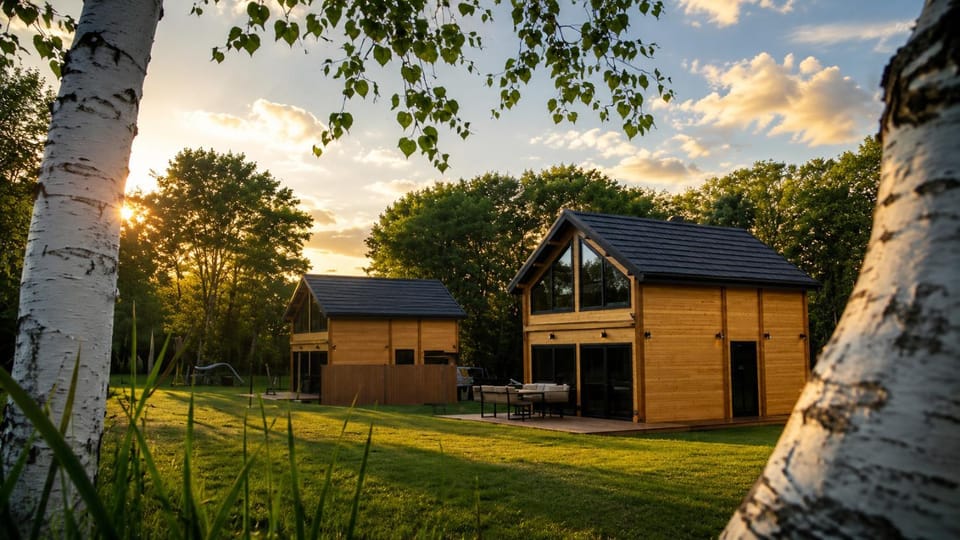 Mazurska Puszcza domek pod klonem z balią ogrodową House in Poland