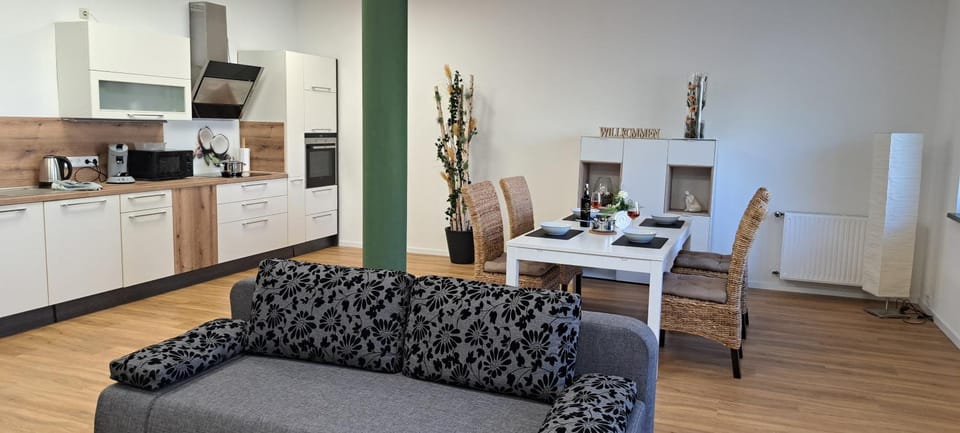 Living room, kitchen