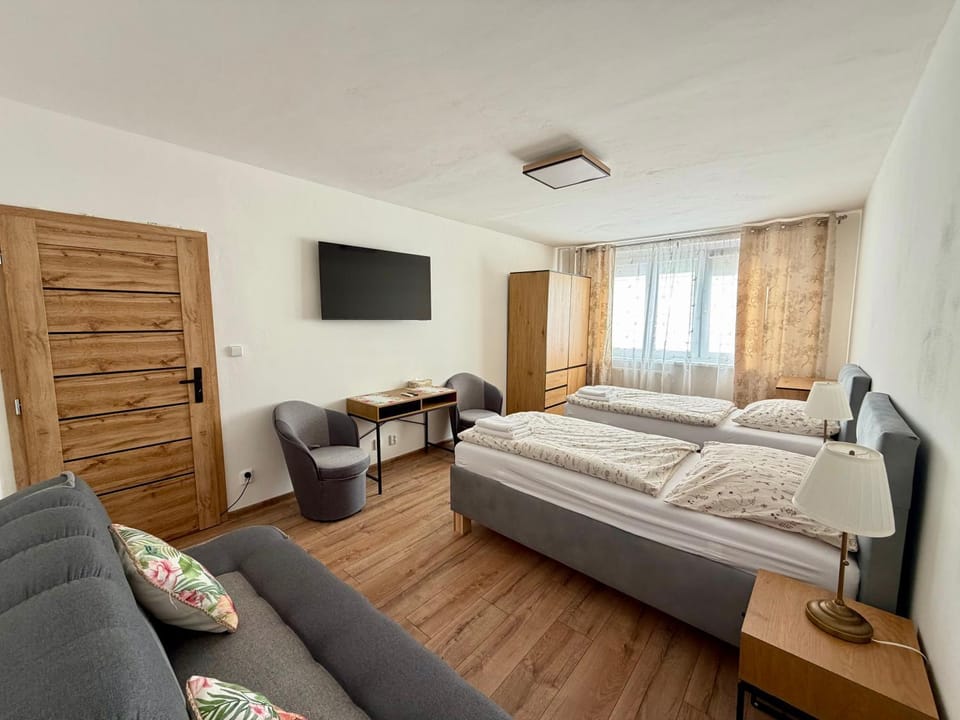 Bed, TV and multimedia, Seating area, Bedroom, wardrobe